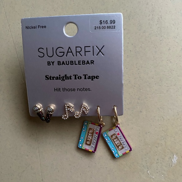 NEW SUGARFIX by baublebar “straight to tape” studded earrings set - Picture 3 of 8